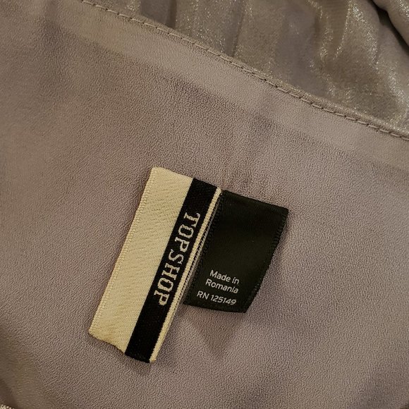 TOPSHOP Metallic Plunge Pleat Midi Dress - Picture 3 of 7